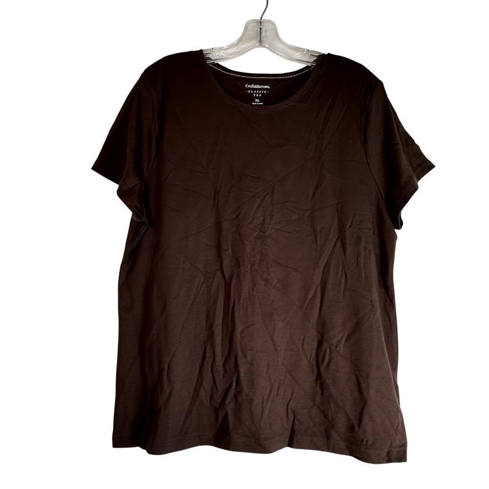 Croft & Barrow Classic Tee Mole Brown Cotton Crewneck T-Shirt XL